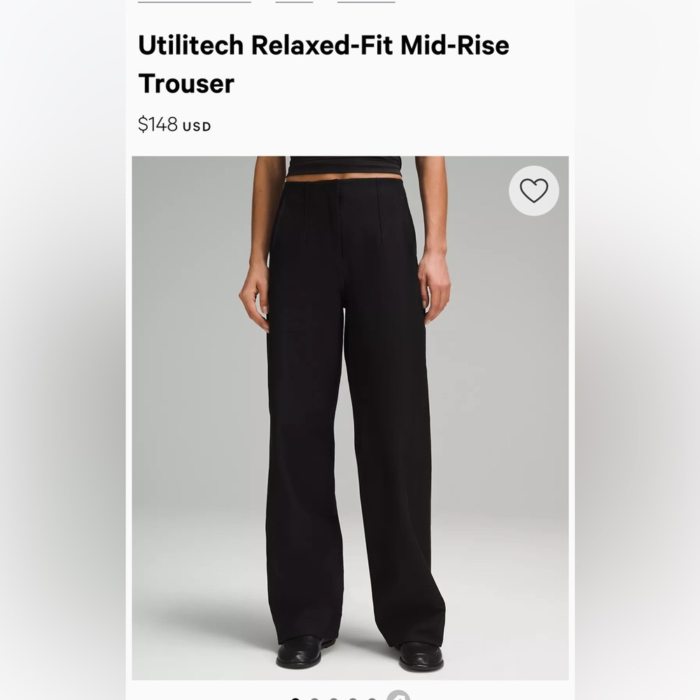 Lululemon Utilitech Relaxed-Fit Mid-Rise Trouser - NWT
